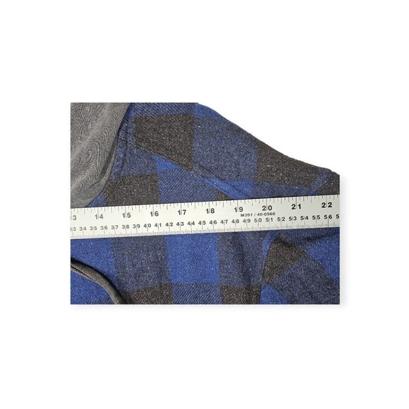 NWT Oli & Hali Oversized Plaid Hooded Button Down Shacket S Blue Gray Shirt Jack - Picture 4 of 8